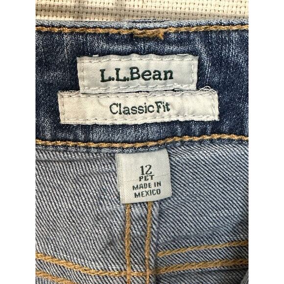 L.L. Bean Classic Fit Straight Leg Denim Jeans Dark Wash Women's Size 12 - Picture 4 of 11